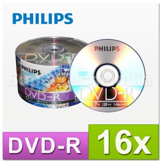 500 Philips 16x Blank DVD R DVDR Disc 4 7GB Video 5 100