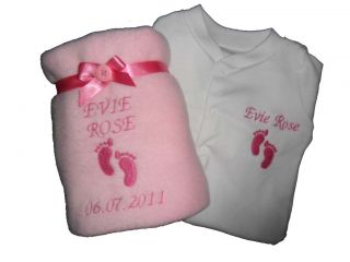 Personalised Baby Blanket,Embroidered unique baby gift, Any name & D.O 