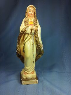 Vintage Fatima Blessed Mother Mary Statue