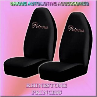 2pc rhinestone pink princess high back seat covers