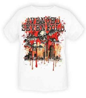 Avenged Sevenfold A7X City Blood Winged Skull Shirt L