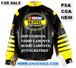   RARE NASCAR Black Leather Jacket Terry Bobby Labonte
