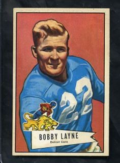 1952 Bowman Football Large 78 Bobby Layne Detroit Lions HOF EX MT 