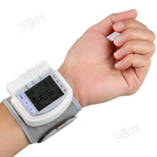 LCD Digital Wrist Blood Pressure Monitor Heart Beat Meter 60 Memory 