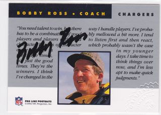 BOBBY ROSS CHARGERS GEORGIA TECH 1992 PROLINE PRO LINE AUTOGRAPH AUTO 