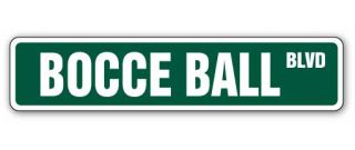 Bocce Ball Street Sign Set Balls Italy Team Game Player Play Court 