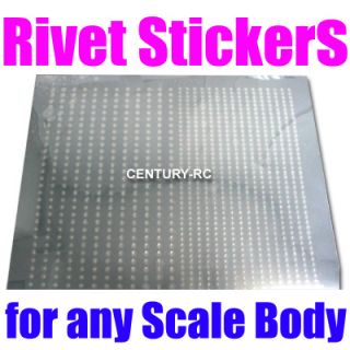 Rivet Stickers for Any Size Scale Body Fuselages Tools
