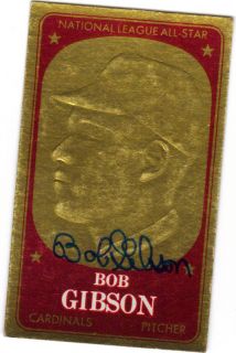 1965 Topps Embossed 69 Bob Gibson Signed Card