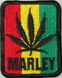Bob Marley Rasta Weed Ganja Iron on Jamaica West Indies