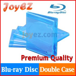 50 Double Capacity Blue Case for Blu Ray DVD CD Disc Movie Box 