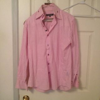 Bogosse Size 2 Mens Pink Stripe Shirt $275