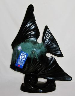 Blue Mountain Pottery Angel Fish 16 5 Tall Green
