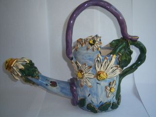 Blue Sky Clayworks 2000 Lady Bug/Sunflower Watering Can, by Heather 