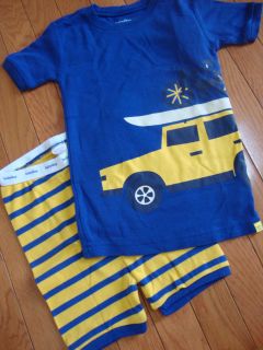 BABY GAP 5t Blue yellow Jeep Bicycle Pajamas Two piece Shorts NEW