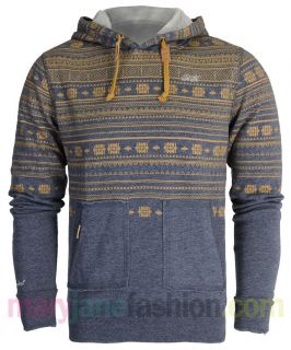 New Mens Rock Revival Aztec Fairisle Print Pullover Hoodie Sweater UK 