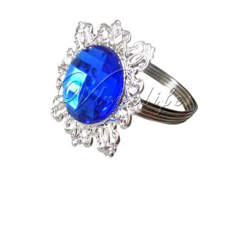 12 Royal Blue Gem Diamond Napkin Rings Serviette Holder Wedding Bridal 