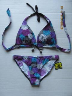 NWT Body Glove Purple AMBER Halter Bikini Swim Bathing Suit S