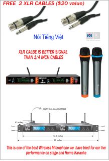 New BMB VM 82U G3 Dual Channel UHF Wireless Microphone System Free XLR 