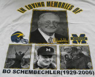   Wolverines Football T Shirt Large Bo Schembechler Memories New