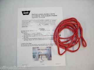 Warn Synthic Synthetic Winch Cable Rope 8 ATV Plow