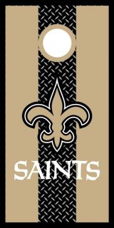 New Orleans Saints Diamond Plate with Logo Cornhole Bag Toss Game Wrap 