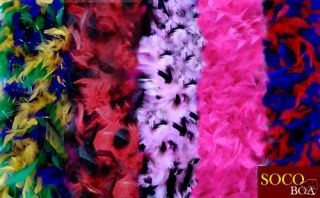 Feather Boas Red Purple Mardi Gras Pink Black Tips
