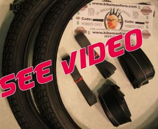   BMX 2 Bike Tires 2 Tubes 2 Rimstrips Kontact Black Freestyle Bicycle