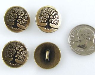 TierraCast Pewter Buttons Brass Oxide Tree of Life 4