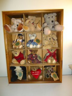 Lot of 12 Boyds Bears in Shadow Box Great for Collectors