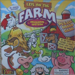 Life on The Farm Puzzle Board Game Preschool Edition No Reading 
