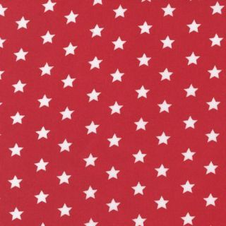 Robert Kaufman Fabric White Stars on Red 1 Yd