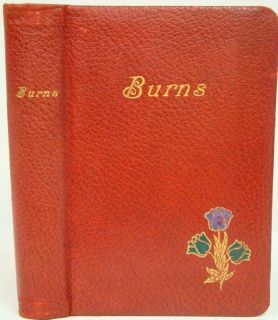 ROBERT BURNS Poetical Works POETRY Floral LEATHER Fine BINDING Antique 