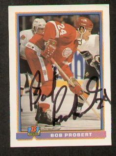 Bob Probert Signed Autographed Hockey Trading Card