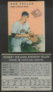 1954 Wilson Franks Bob Feller Cleveland Indians Trimmed