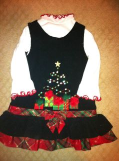 BONNIE BABY holiday christmas xmas dress toddler infant girl size 24 