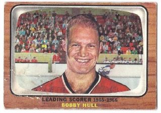 1966 67 topps bobby hull 64 league leader