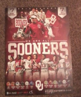   Oklahoma Sooners 2012 Football schedule poster Trey Millard Bob Stoops