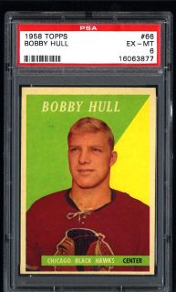1958 Topps Hockey Bobby Hull Rookie 66 PSA 6 EXMT PWCC