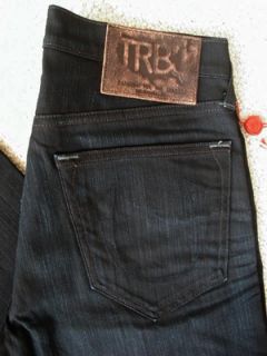 True Religion Mens Bobby Phoenix Straight Jeans in GBD Black Rider 