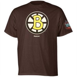 Boston Bruins Reebok 2010 Brown Winter Classic Patch T shirt sz M