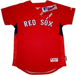 Boston Red Sox Youth Red Cool Base Batting Practice Jersey by Majestic 