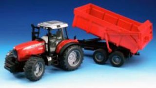 Massey Ferguson 7480 Farm Tractor with Tipping Trailer 1 16 Scale New 
