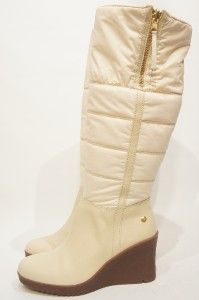 UGG Australia Leona Wedge Heel Cream Boots 7 1944 $225