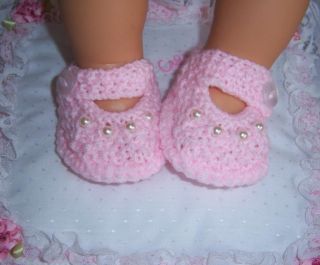 Selection of Knitted Crocheted Booties Sandals Shoes for Baby Reborn 