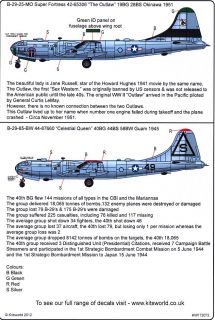 Kits World Decals 1/72 BOEING B 29 SUPERFORTRESS The Outlaw 