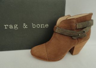 BN Rag Bone Harrow Brown Nutual Leather Ankle Boots UK8 41 as Seen on 