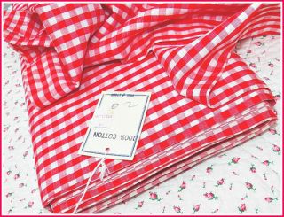 Full Bolt of Vintage Red Cotton Gingham 36 Wide Unused 12 Yards 