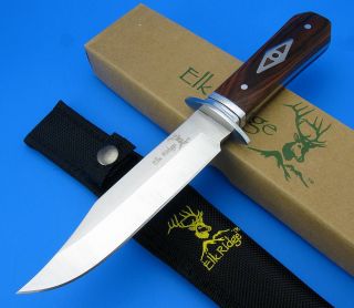 Elk Ridge Knives Fixed Blade Hunting Bowie Knife Pakkawood Handle 440 