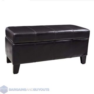 Modus Urban Seating Leatherette Bedroom Storage Ottoman in Chocolate 