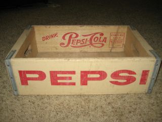 Vintage 1963 Pepsi Wood Wooden Crate Case Frederic, Wisc Excellent 